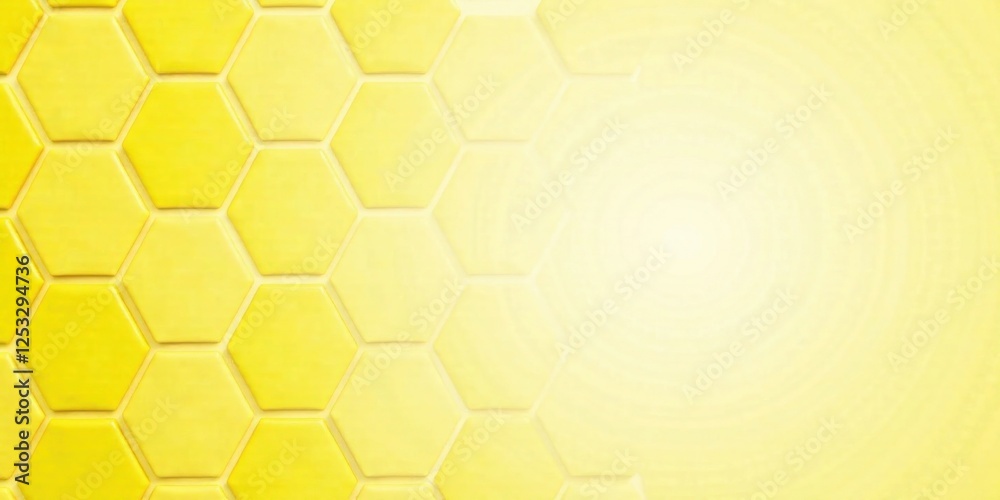 Poster abstract hexagonal pattern in sunny yellow hues, ideal for backgrounds and designs