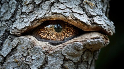Fototapeta premium Eye In Tree Bark Close Up