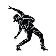 Dance vector illustration of a silhouette of a man on white background