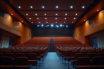 Naklejka premium Stream at a concert in a hall without spectators.