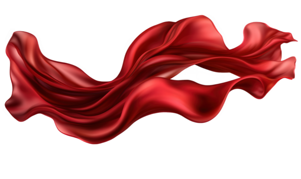 A piece of red silk fluttering in the wind - Powered by Adobe