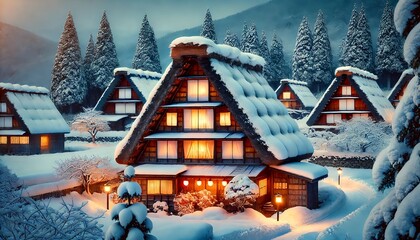 冬の白川郷と雪に包まれた合掌造り ｜ Winter in Shirakawa-go with Snow-Covered Gassho Houses