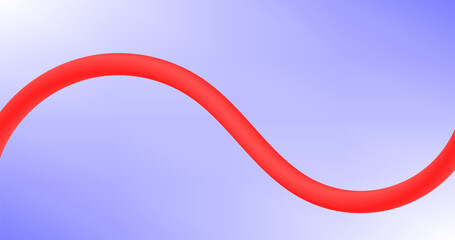 abstract red wavy line on a blue background. vector illustration