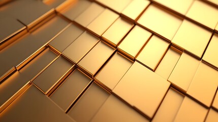 Golden Gradient Abstract Luxurious Background with Smooth Metallic Geometry