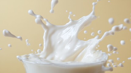 Milk Splashing In A Glass A Creamy White Delight