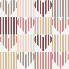 seamless heart pattern. Idea for fabric, tablecloth pattern, wrapping paper, gift paper. Motives are scattered randomly. pastel pattern background. love pattern