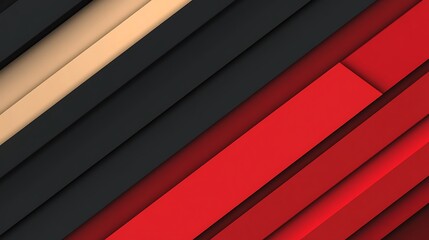 Obraz premium Abstract Diagonal Stripes Red Black Beige Design