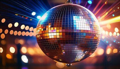 Fototapeta premium shiny disco ball in a night club