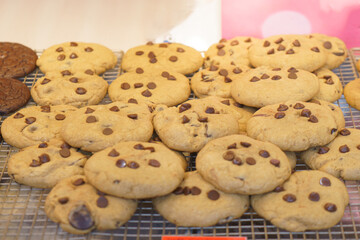 Soft Baked Chocolate Chip Cookies on Display