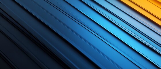 Obraz premium Abstract Blue Orange Diagonal Stripes Dynamic Design. AI Generated