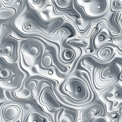 Abstract Swirls. White and Gray Fluid 3D Render Texture