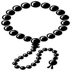 Obraz premium Prayer Beads Icon: A simple, elegant illustration of prayer beads, perfect for religious or spiritual themed designs. The black and white silhouette is versatile and easily adaptable.