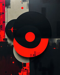 Obraz premium Abstract black and red music background with copy space. Vector illustration.