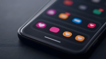 Obraz premium Smartphone Screen Displaying Social Media Engagement Notifications