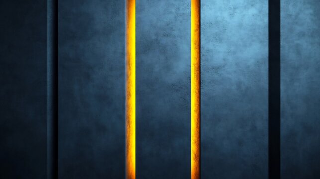 Glowing yellow lines dramatically contrast deep blue textured background. AI Generated