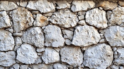 Obraz premium Rough white stone wall texture background, ideal for rustic designs