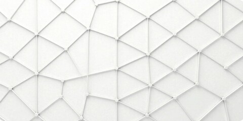 Abstract White Geometric Network Pattern Interconnected Nodes and Lines Forming a Complex Structure