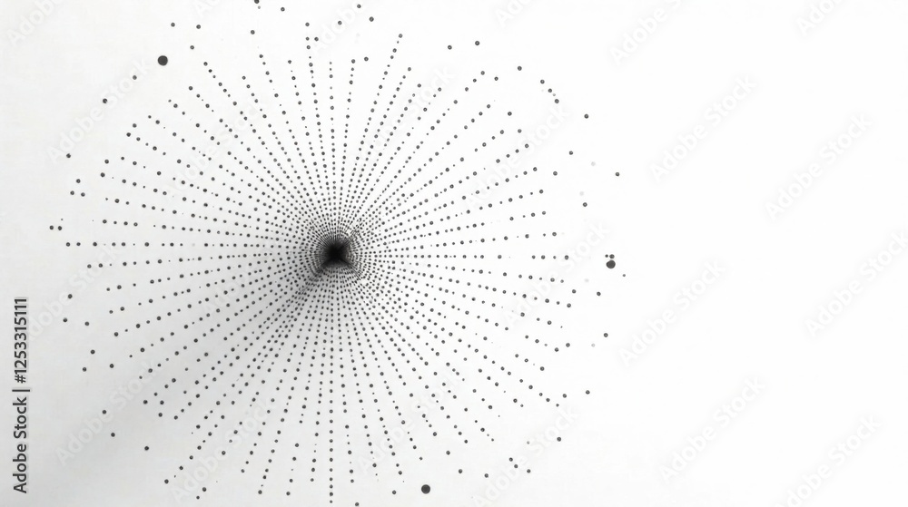 Poster Abstract Dotted Spiral Design  A Dynamic Visual Representation of Expansion and Convergence