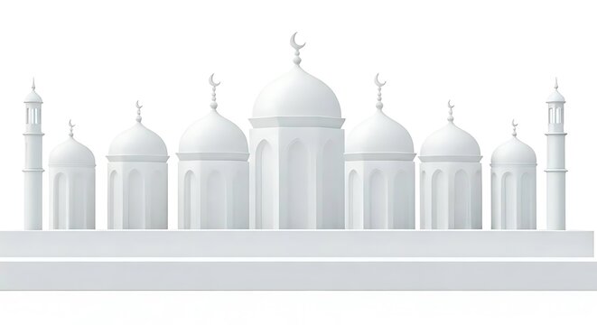 Islamic wallpaper and mosque sign imahe white background.
