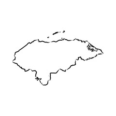 Honduras Map vector template sketch illustration