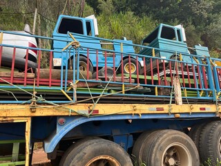 Old amusement park toys abandoned on truck 