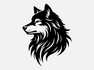 Wolf Head Silhouette Vector Illustration