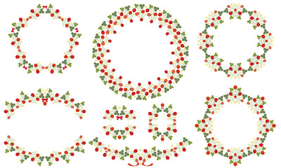 赤い苺のフレームセット1