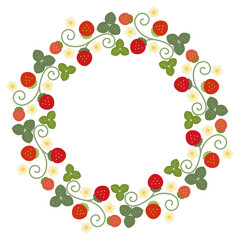 赤い苺の円フレーム3