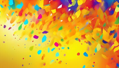 Generated imYellow colorful background with confetti of various colors