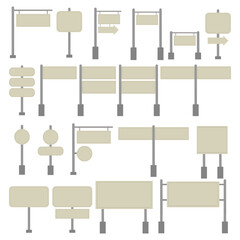 illustration of a collection of poles with signboards vector