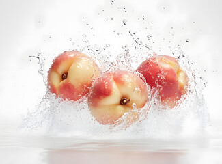 Vibrant Peach Wave Splash on White Background in Photo