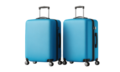 A blue travel suitcase