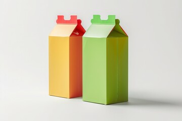 Fototapeta premium Sleek Recyclable Beverage Cartons in Bright Colors and Modern Design