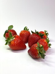 strawberries on a white background