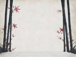 Bold Minimalistic Flower Border Sumi-e