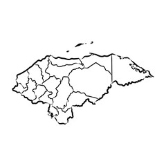 Honduras Map vector template sketch illustration