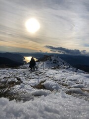 sunset on the swiss mountain