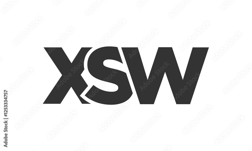 Fototapete XSW logo design template with strong and modern bold text. Initial based vector logotype featuring simple and minimal typography. Trendy company identity.