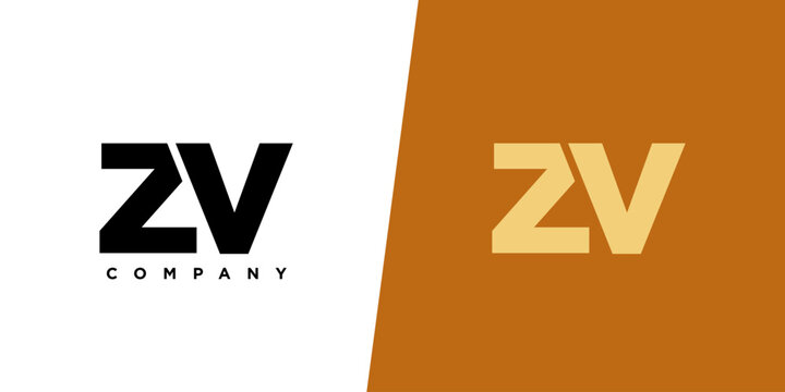 Letter Z and V, ZV logo design template. Minimal monogram initial based logotype.