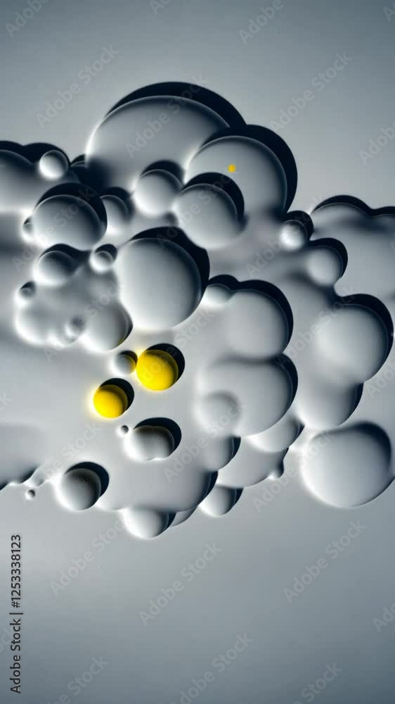 Aufkleber a gray sky with a white cloud. there are two birds in the sky. one is flying towards the left side o