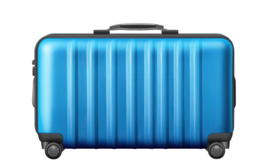 A blue travel suitcase