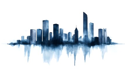 Obraz premium Abstract Blue Urban Cityscape with Modern Architectural Textures