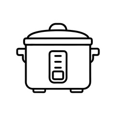 Minimalist Rice Cooker Icon with Smooth Vector Design.