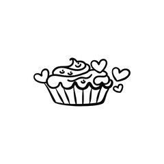 vector illustration of a cupcake