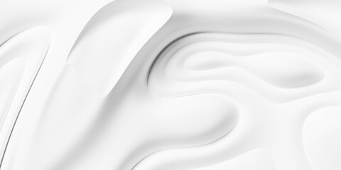 Obraz premium Smooth white organic wave or dunes shapes geometrical background wallpaper banner pattern flat lay from above