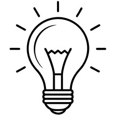 Lightbulb Idea Line Art Vector Design