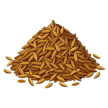 A pile of cumin seeds vector art illustration
