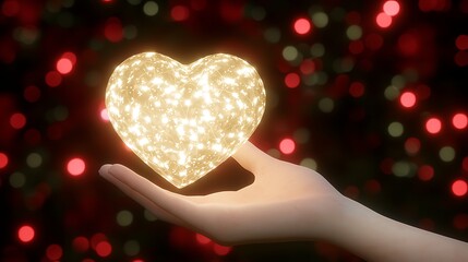 Glowing Heart in Hand