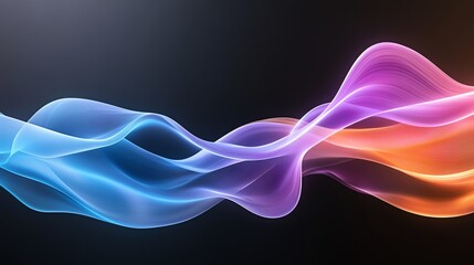 Colorful abstract wave lines on a dark background showcasing vibrant, flowing energy and motion.