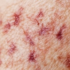 Fototapeta premium Detailed Close-Up of Human Skin Texture with Visible Blood Vessels